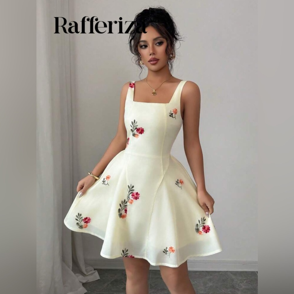 White Floral Women's Dress